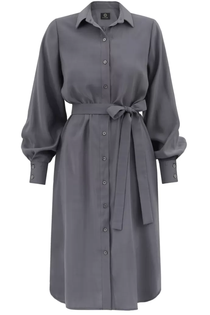 Enteliér Shirt Dress Midi Grey