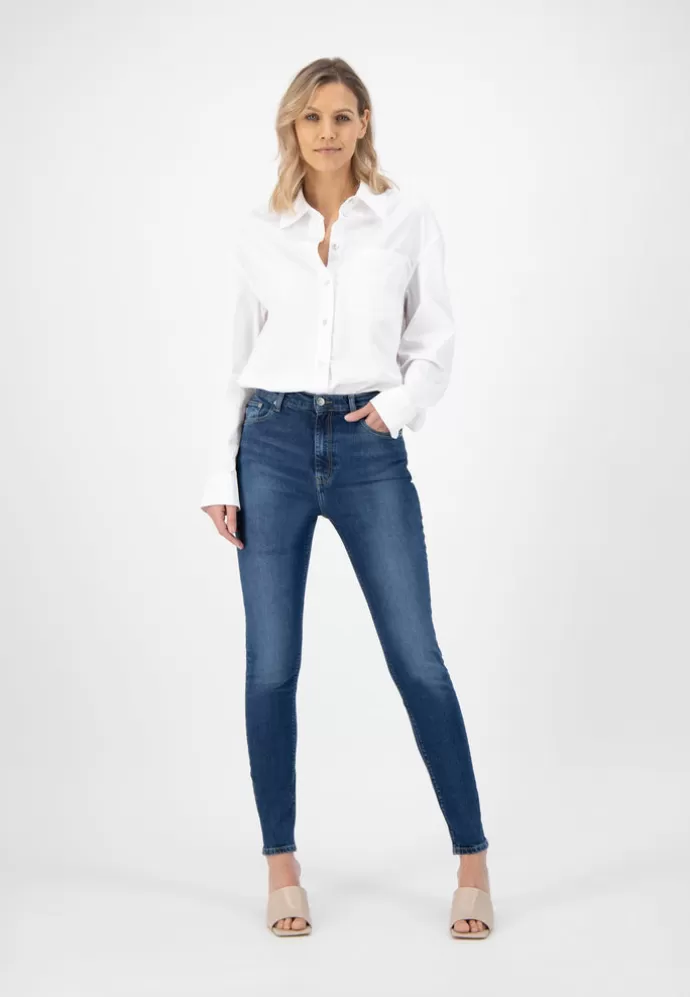 MUD Jeans Sky Rise Skinny Farkut Pure Blue