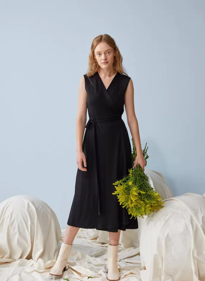 Papu Sleeveless Wrap Dress Black