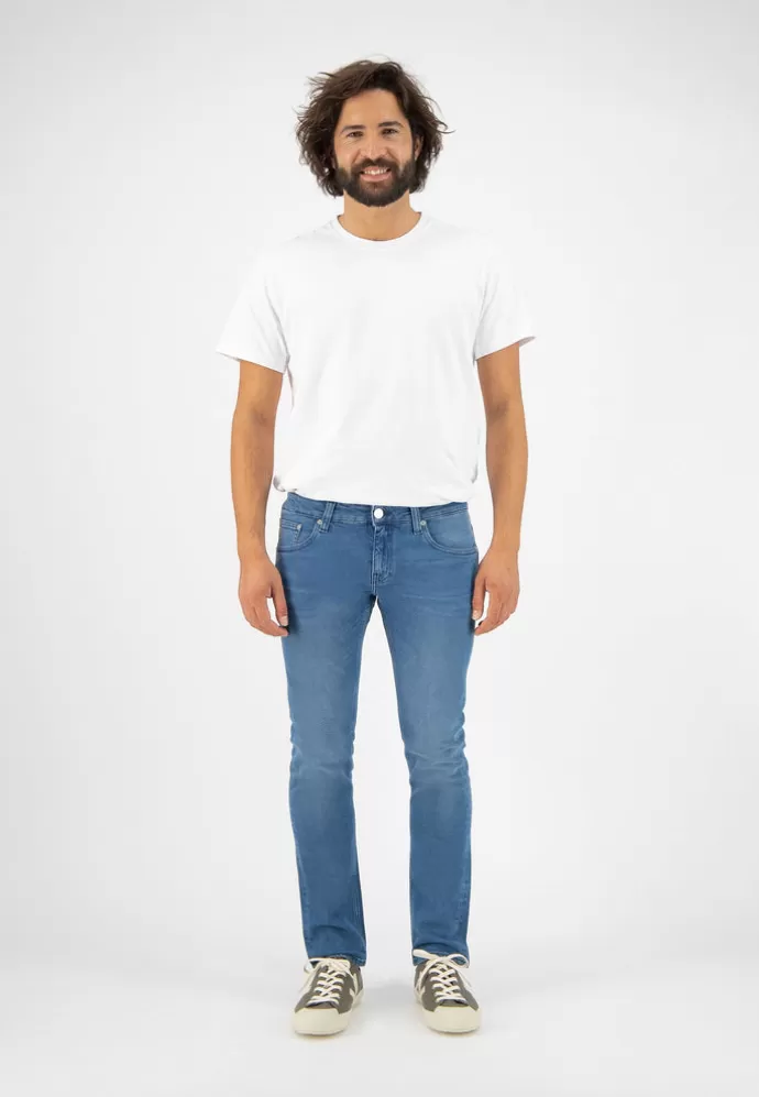 Best Sale MUD Jeans Slim Lassen Farkut Pure Blue