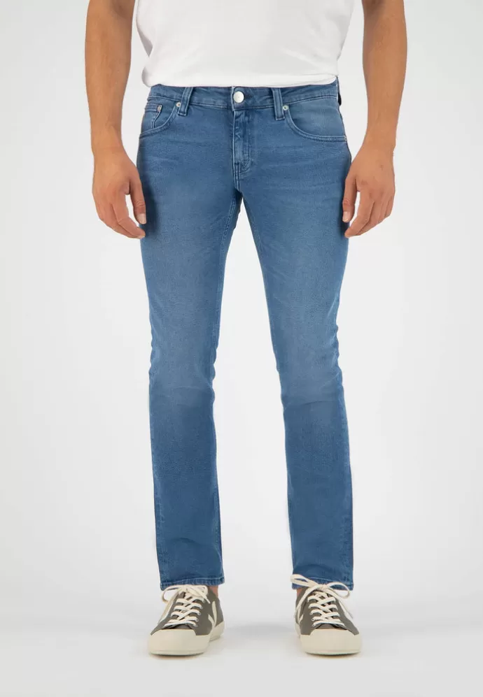 Best Sale MUD Jeans Slim Lassen Farkut Pure Blue