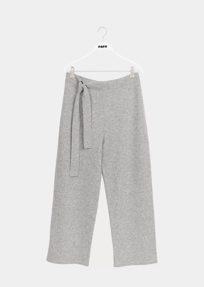 Fashion Papu Soft Wool Pants Melange Grey