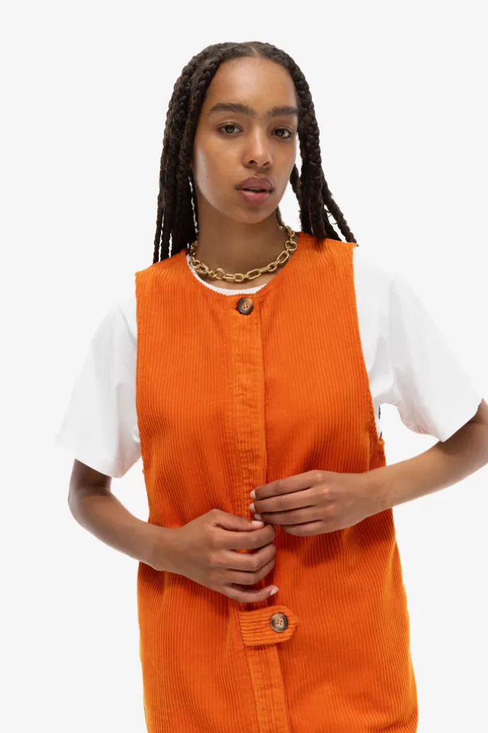 Our Sister Sun Corduroy Dress Orange