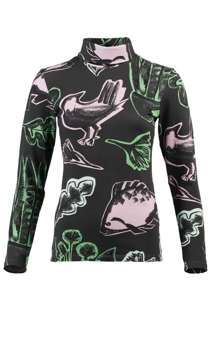 Clearance TOMCSANYI Tarna Turtleneck Top Totem Green