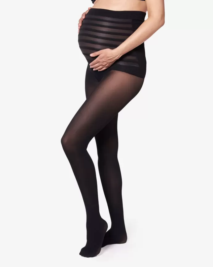 Shop Hēdoïne The Bump Seamless Maternity Tights 40 Denier Black