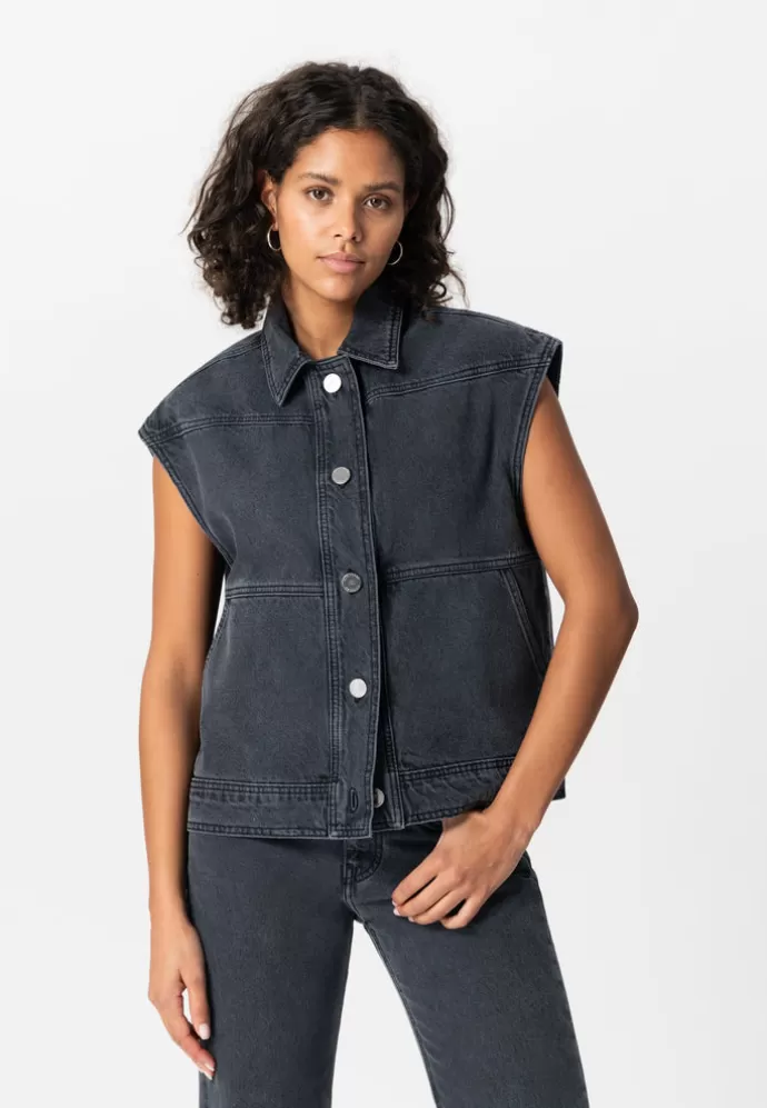 MUD Jeans Vivian Vest Kaytetty Musta