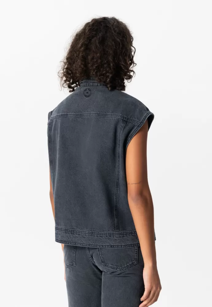 MUD Jeans Vivian Vest Kaytetty Musta