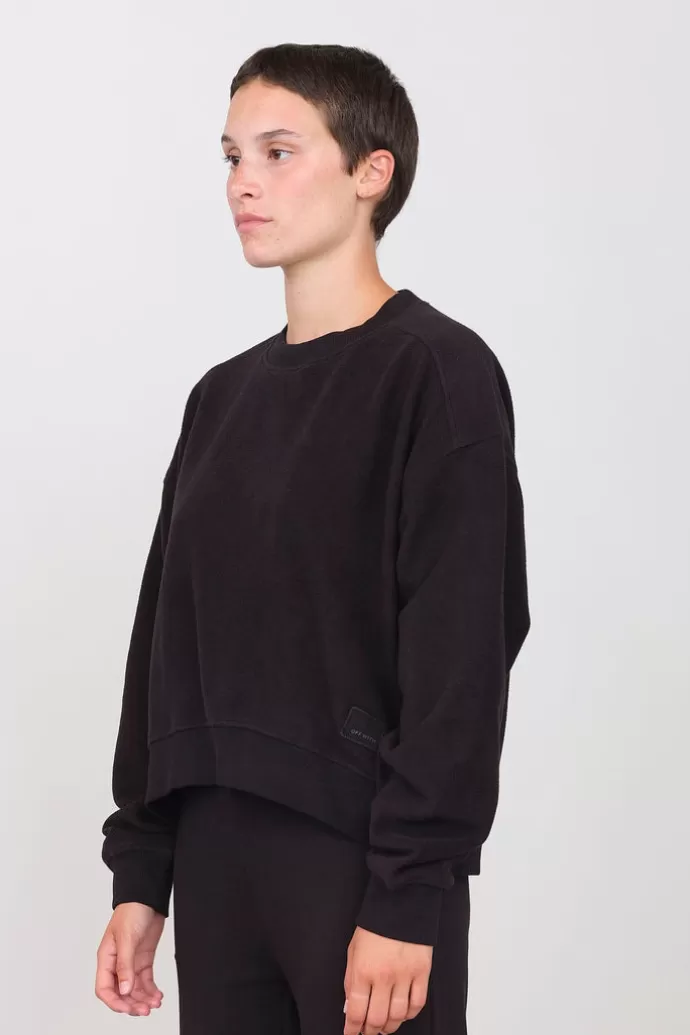 Off With Nature Women'S Fleece Crew Neck Black