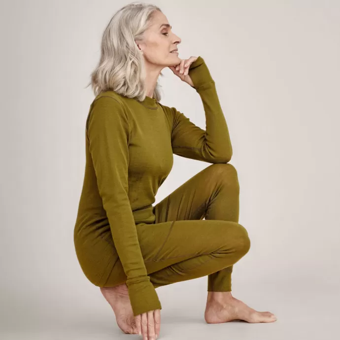 Outlet Tam Silk Women'S Merino Long-Sleeve Forest Green