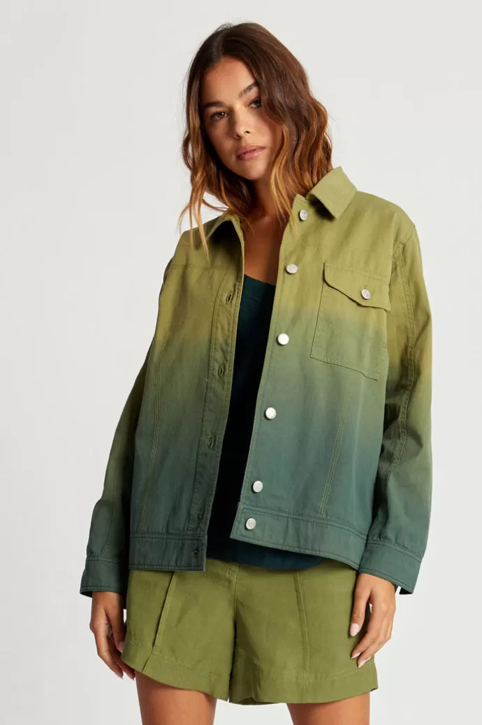 KOMODO Women'S Orino Dip Dyed Jacket Khaki Green