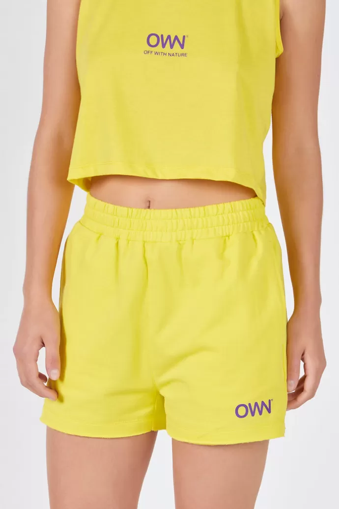 Off With Nature Women'S Plush Shorts Yellow