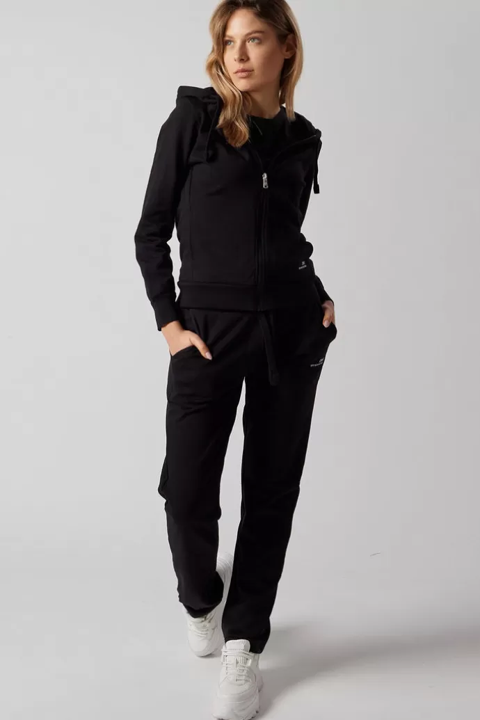 Off With Nature Women'S Set With Zippered Hoodie And Joggers Black