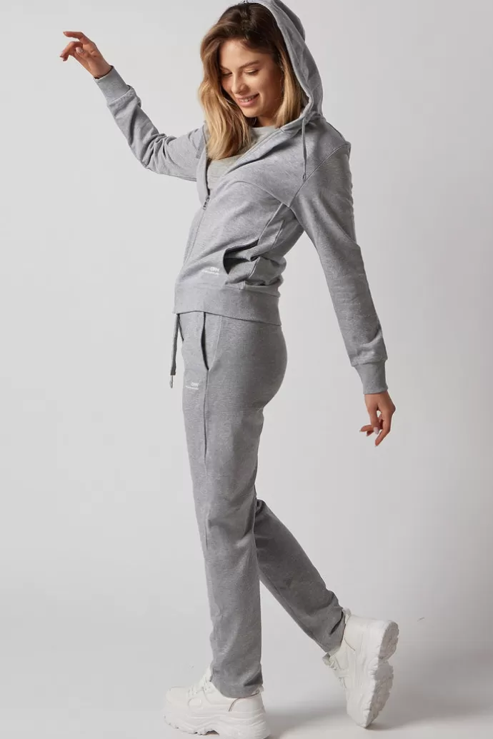 Off With Nature Women'S Set With Zippered Hoodie And Joggers Grey