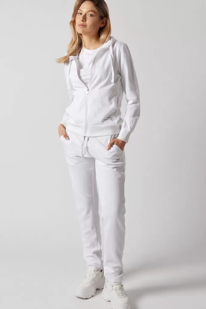 Off With Nature Women'S Set With Zippered Hoodie And Joggers White