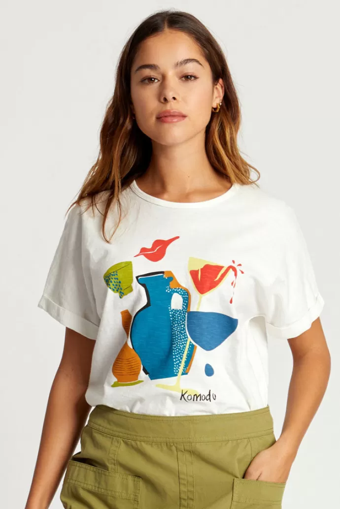 KOMODO Women'S Still Life Tee Organic Cotton Off White