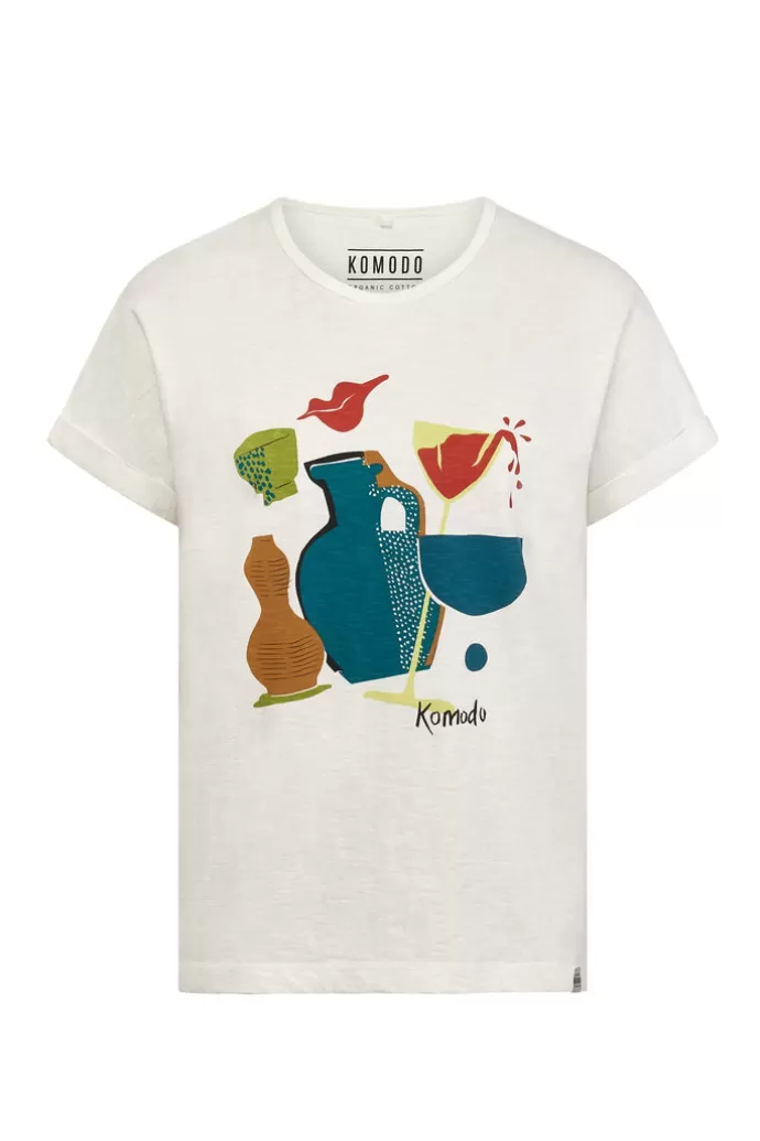 KOMODO Women'S Still Life Tee Organic Cotton Off White