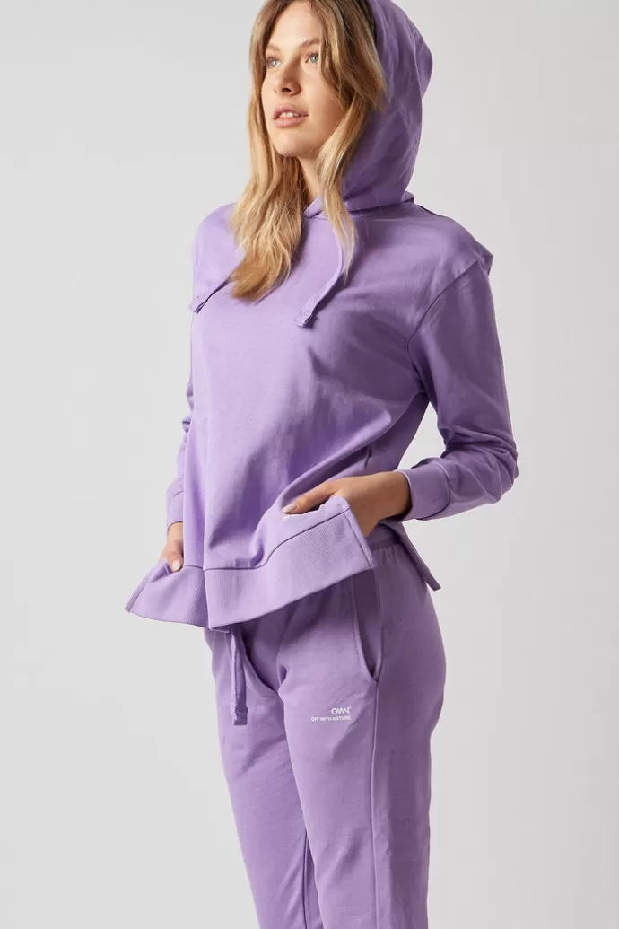 Off With Nature Women'S Sweatsuit Set With Slits Purple