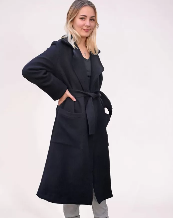 Aatise Zhara Wool Coat Dark Navy Blue